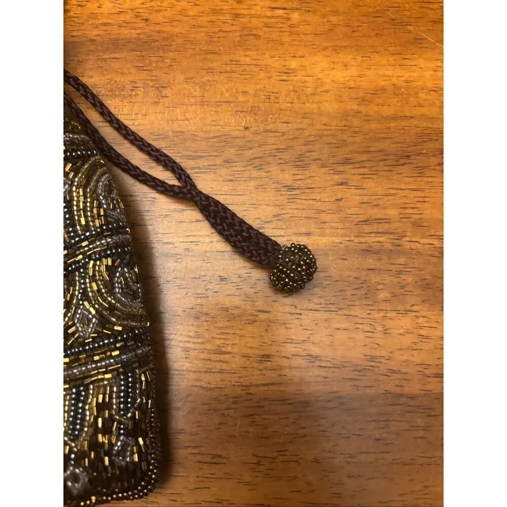 Beautiful beaded drawstring shoulder bag